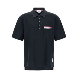Thom Browne Blue Cotton Polo Men's Shirt